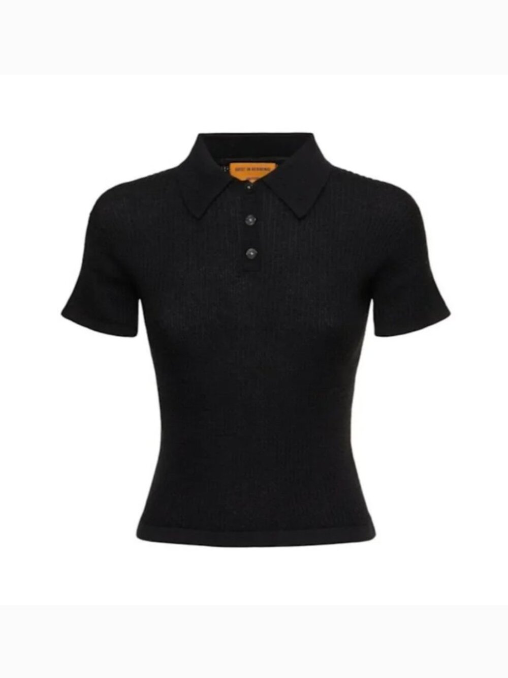 Manning Cartell Black Cropped Ribbed Polo Top  S - Picture 6 of 6
